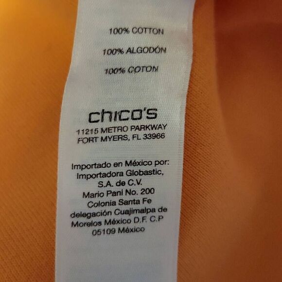 Chico's Size 3 (XL) Peach Long Sleeve T-Shirt - Picture 5 of 6